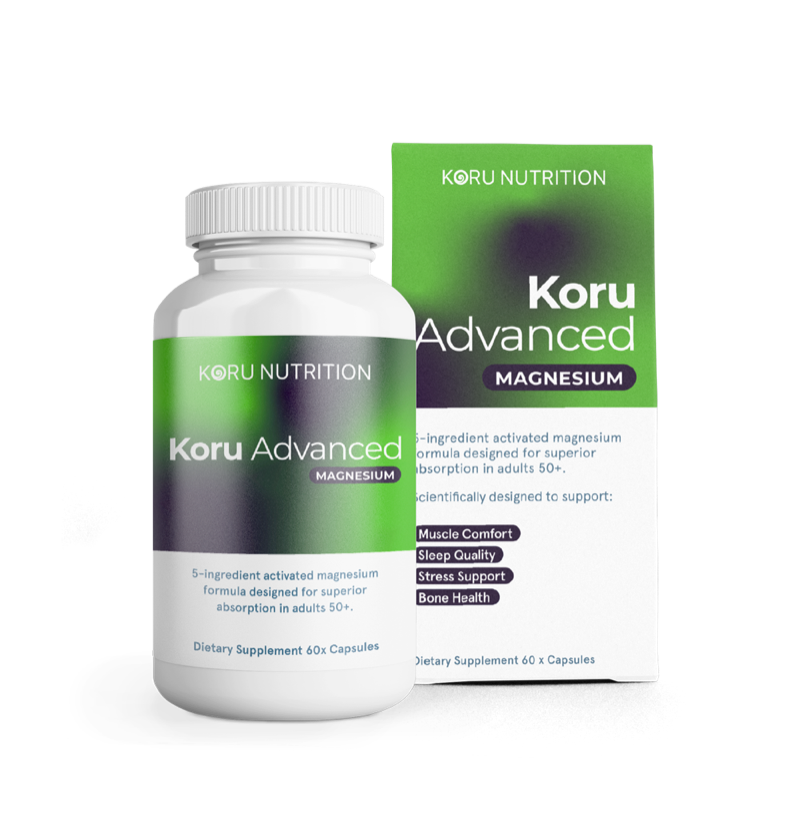 Koru Advanced Magnesium bottle and box