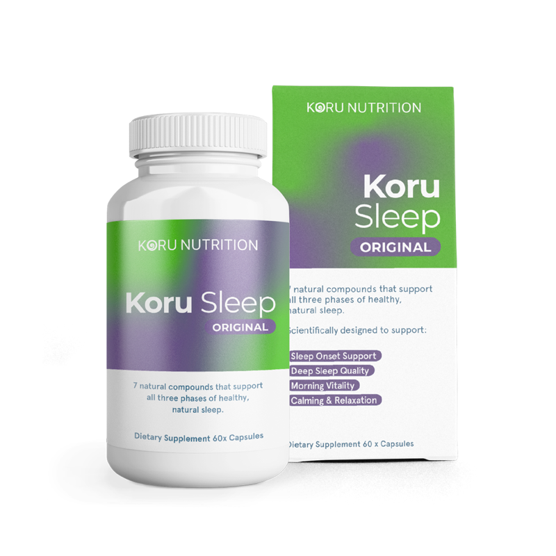 Koru Sleep bottle and box