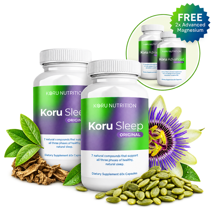 2 bottles of Koru Sleep with 2 free bottles of Koru Advanced Magnesium